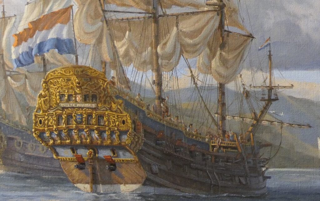 Schilderij van fregat Huis te Warmelo