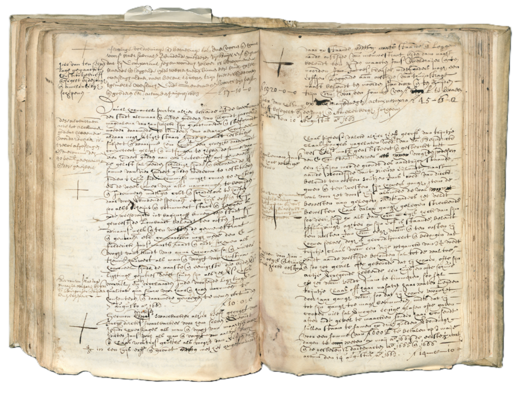 opengeslagen boek met oude handgeschreven tekst