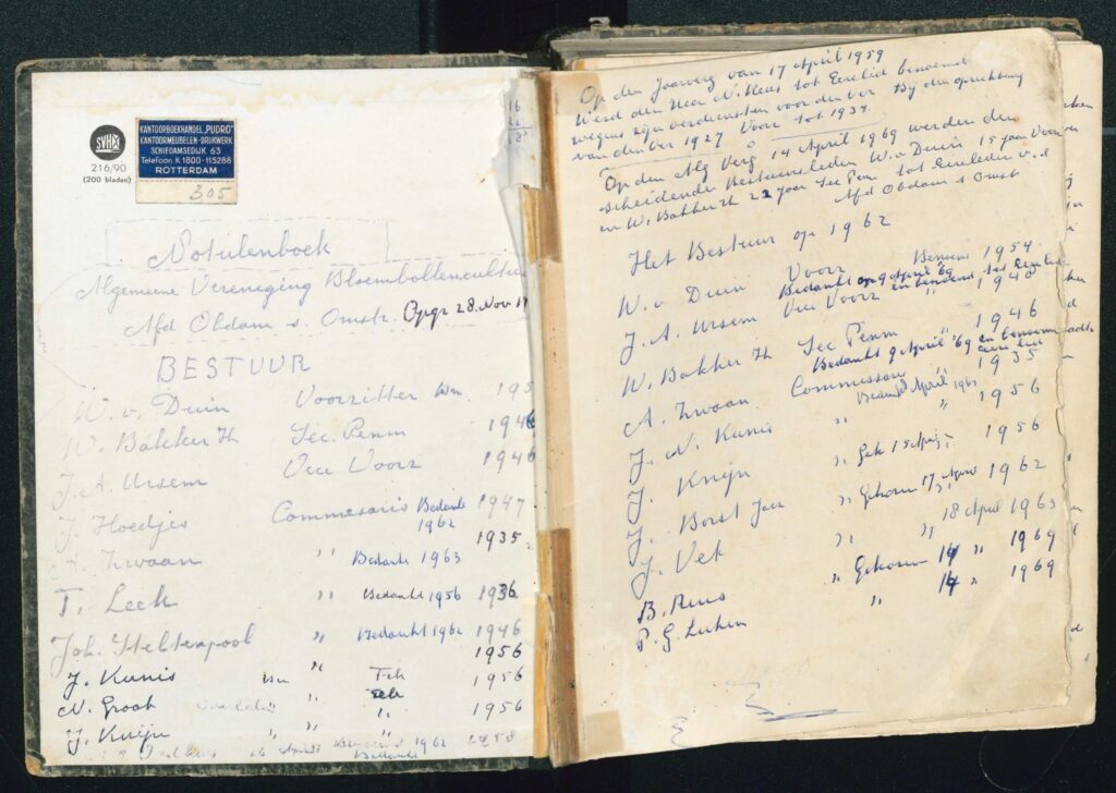 Notulenboek Algemene Vereniging Bloembollencultuur afdeling Obdam en Omstreken.