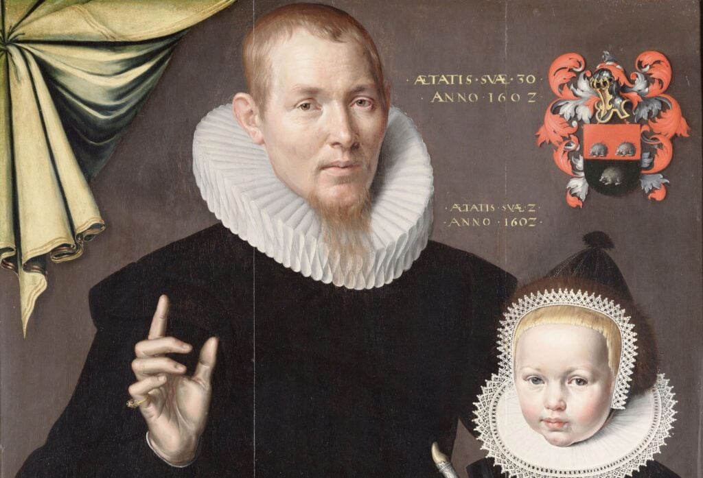 Detail van deschilderd portret Albert Fransz Sonck